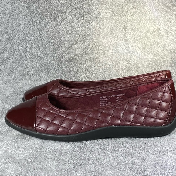 Time And Tru Shoes Women’s Size 9 Flats Slip On Burgundy New - Picture 4 of 10
